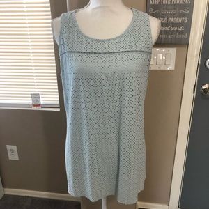 French Laundry pastel blue eyelet Tunic size 1X